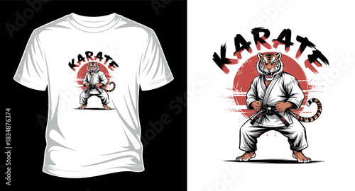 Karate tiger fines t-shirt design
