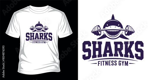 Sharks fitness t-shirt design