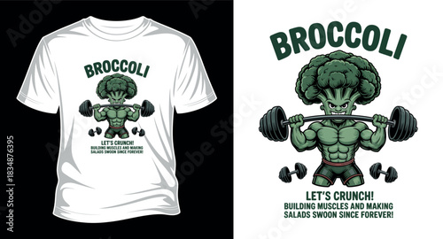 Broccoli fitness graphic t-shirt design