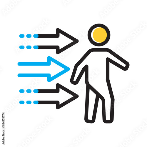 Vector multi color icon for Pursue