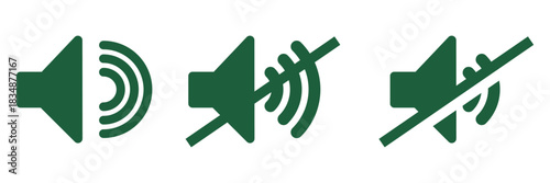 Isolated Speaker mute symbol, audio off sign, no sound volume control icon for graphic design