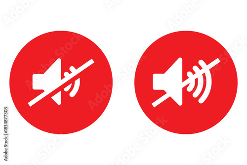 Isolated Speaker mute symbol, audio off sign, no sound volume control icon for graphic design