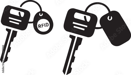 Car Keys with RFID and Standard Keychains