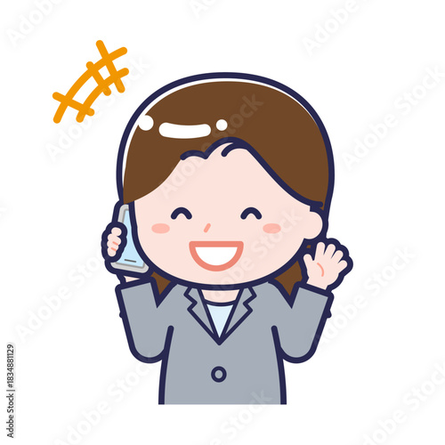 スマートフォンを使う「会社員」の女性