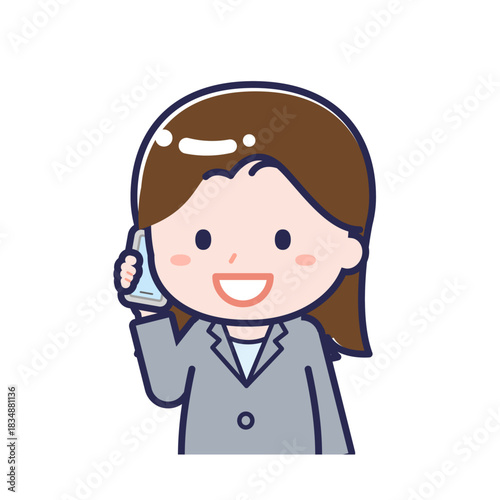 スマートフォンを使う「会社員」の女性