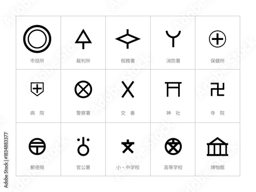 いろいろ地図記号セット1