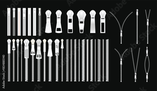Comprehensive Collection of Zipper Components and Fasteners