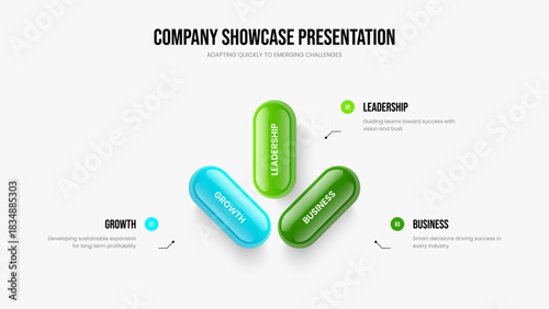 Marketing Insight 3 Step Infographic Presentation Template. Business Development Three Option Diagram Frame Layout. Sales Analysis Slide Design Vector Illustration.