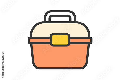 Simple portable storage box with handle and latch for tools or fishing gear