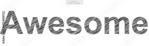 Awesome text in a dynamic hand drawn scribble style expressing excitement