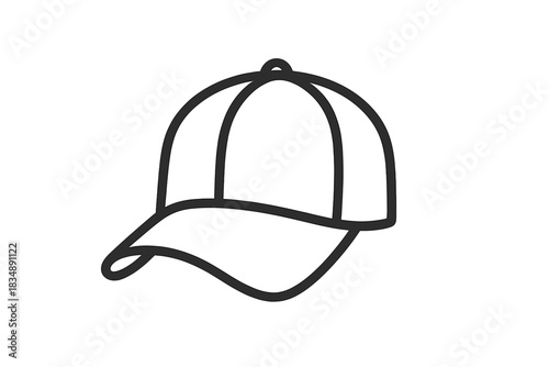 Simple outline baseball cap or trucker hat for sports and casual wear