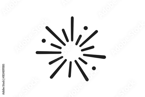 Abstract radial burst graphic depicting a sudden impact or explosive energy effect