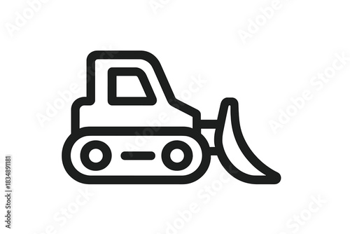 Tracked bulldozer or skid steer loader used for construction and earthmoving work