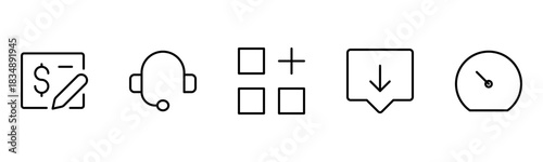 UX UI web icons. Vector illustrator, Suitable for Web Page, Mobile App, Web, and Print.