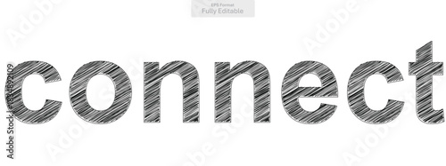 Stylized lettering showing the word connect with a unique distressed scratch effect