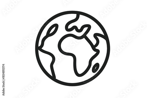Minimalist globe symbol representing the world and global communication