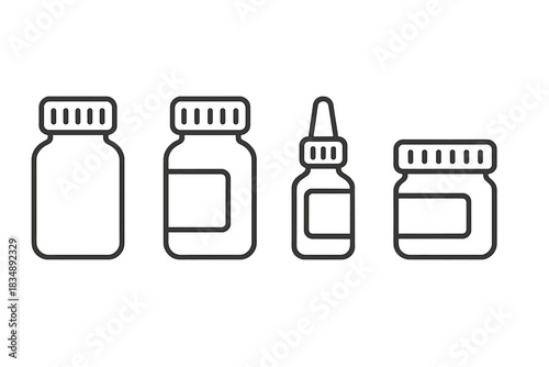 Pharmaceutical packaging containers including supplement jars, pill bottles, and eye drop dispensers