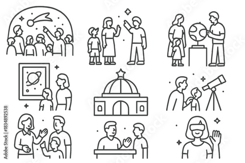 Astronomy and space science activities including planetarium visits and telescope observation