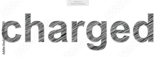 Charged typographic design with a dynamic hatched scribble texture for a compelling visual statement