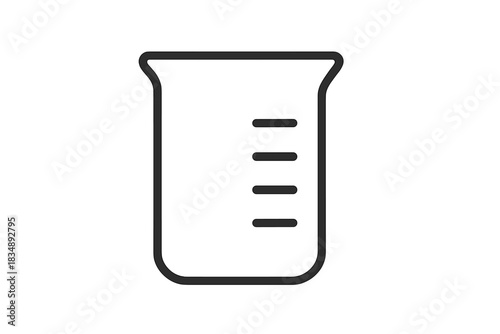 Laboratory beaker glassware used for measuring liquids in chemistry and science experiments