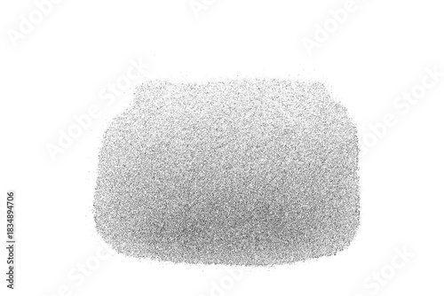 Heap of fine gray powder or dust texture isolated on a clean white background
