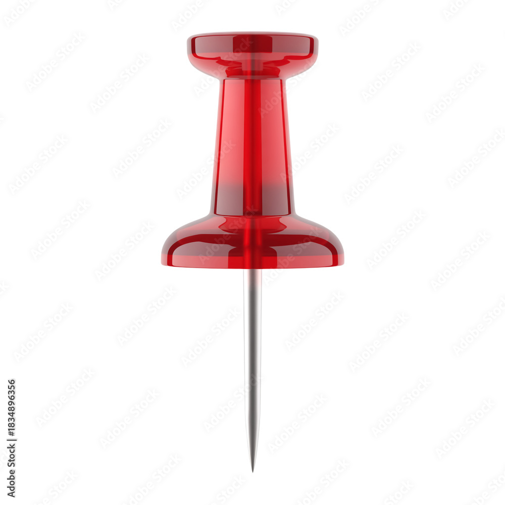 Fototapeta premium A product photo of a red pushpin isolated on a transparent background. 