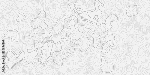 Modern Abstract Geographic Elevation Line Map with Seamless Ornamental Terrain Pattern