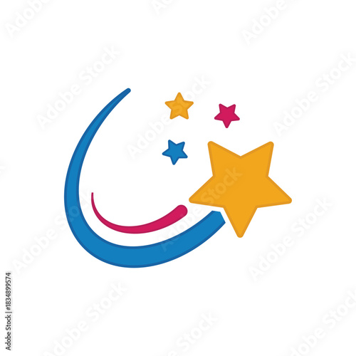 Colorful icon for magic star