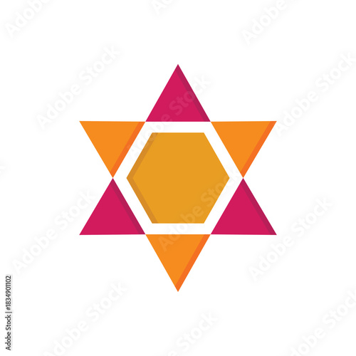 Colorful icon for abstract star