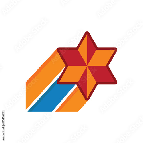 Colorful icon for stylized star