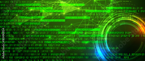 Abstract Binary Software Programming Code Background. Random Parts of Program Code. Digital Data Technology Concept. Ultra Wide Vector Illustration.