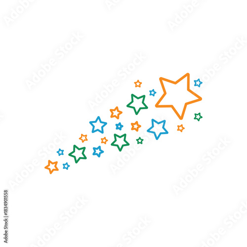 Colorful icon for diagonal stars
