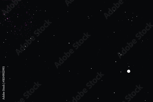 a depiction of two distant galaxies with a vast dark space between