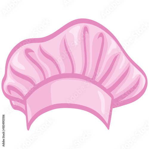 Pink Chef Hat Cap Illustration Vector Drawing Icon