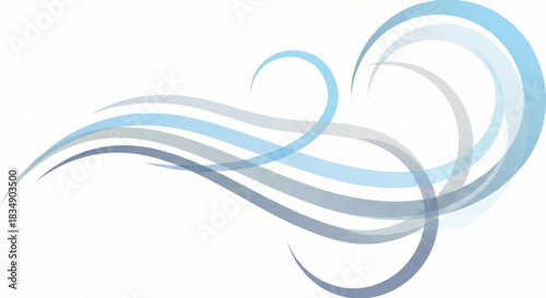 Elegant flowing wind swirl symbolizing movement, air, freshness, and natural energy
