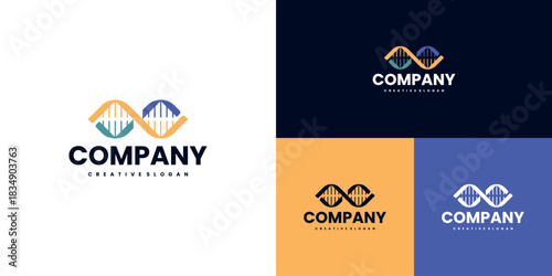 Modern DNA Helix Logo Design, Genetic Science, Biotechnology Symbol Vector