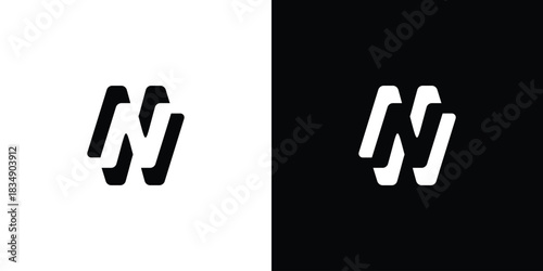 Modern and modern letter N initials logo design