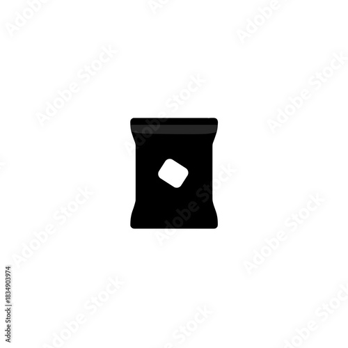 Simple black ice pack icon featuring a tilted ice cube symbol in a compact minimal design