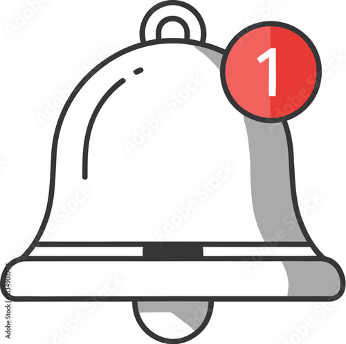 Wallpaper Mural Catchy notification bell icon alerts you to urgent news or social media updates Torontodigital.ca