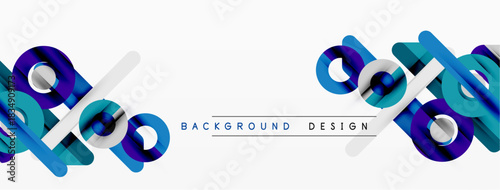 Abstract geometric shapes, blue tones, white background. Modern design element for banners, presentations. Minimalist style.