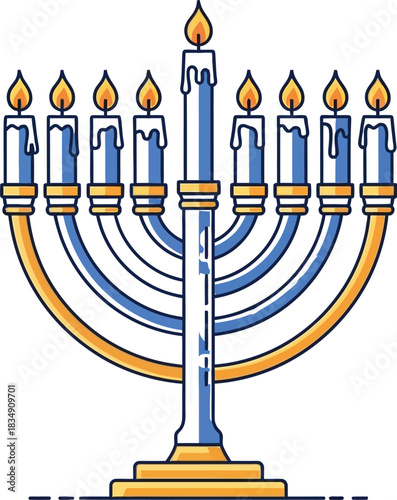 Celebrate Hanukkah with this vibrant menorah lighting up your holiday season
