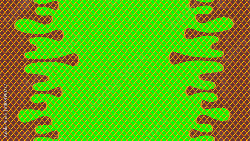 Chocolate waffle drip illustration. Melting chocolate waffle on white background. Drippy ice cream waffle vector design. Choco waffle melt border. Brown chocolate drips illustration