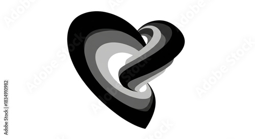 Monogram Heart Knot Love Symbol Abstract Design for Romance Dating Web Graphics