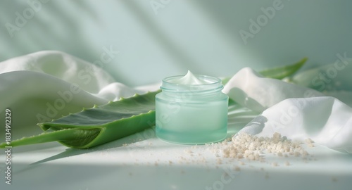 Aloe vera facial cream jar