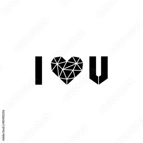 Stylized geometric eye with colorful triangles and diamonds