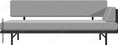 Modern gray sofa adds a stylish touch to any living space, home interior design