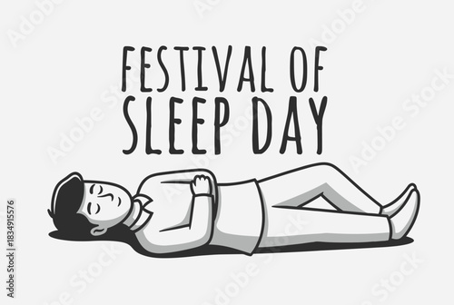 Festival of Sleep Day man resting vector  

