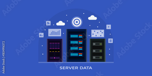 Data center features optimize server racks, delivering storage, cloud services and AI processing.
