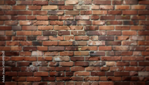 Natural red brick wall with raw, imperfect texture for rustic and earthy visual themes.