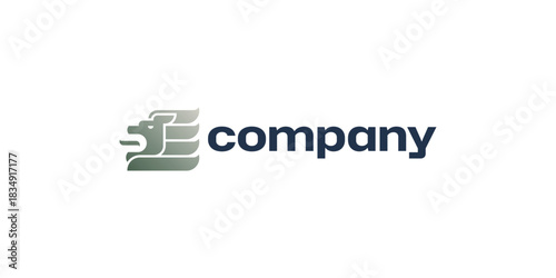 Minimalist Lion Logo, Monogram Design, Financial Strength Symbol Vector Template